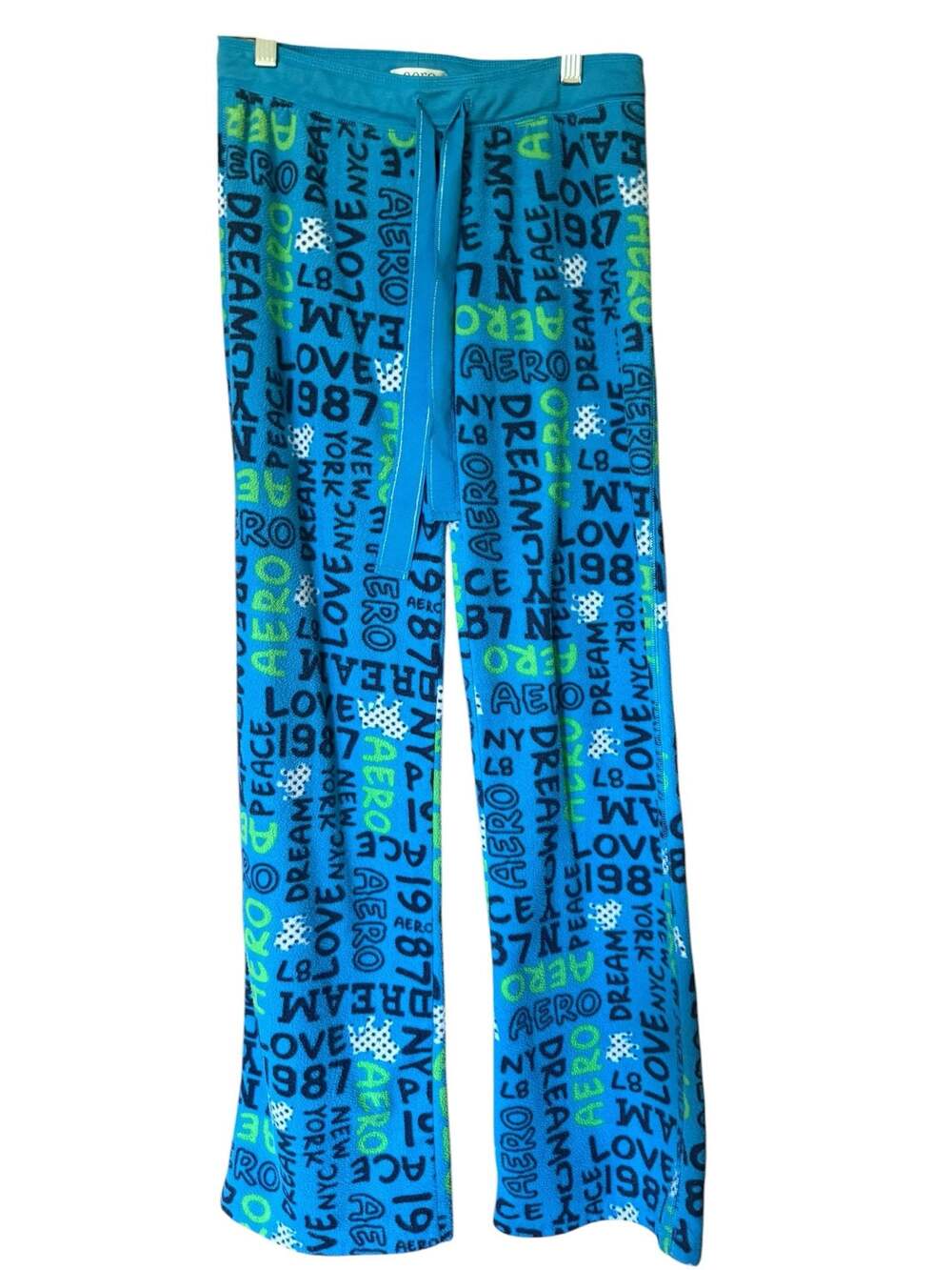 Y2K Aeropostale Womens Graphic Print Fleece Lounge Pajama Pants